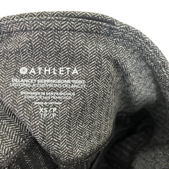ATHLETA Delancey Herringbone Tights Women’s XS Black Grey Travel Stretch Pocket - Picture 9 of 11